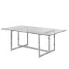 Table de salle à manger Calista avec dessus en verre et base tréteau (F-987) image 1
