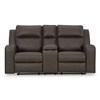 Causeuse inclinable Lavenhorne en aspect cuir avec console (6330694C) image 3