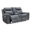 Mindanao Power Reclining Leather Match Loveseat with Console (U5950418C) image 2