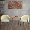 Zita Stationary Leather Look Accent Chair (403-668IV) image 2