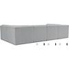 Ollie Fabric 6 pc Sectional (118Grey-Sec6B) image 3