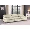 Comfy Leather Look 3 pc Sectional (188Cream-S117) image 2