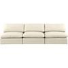Comfy Leather Look 3 pc Sectional (188Cream-S117) image 4