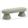 Drum Mint Faux Shearling Teddy Fabric Upholstered Bench image 5