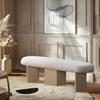 Wilshire Cream Boucle Fabric Upholstered Bench image 2
