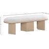 Wilshire Cream Boucle Fabric Upholstered Bench image 8