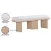 Wilshire Cream Boucle Fabric Upholstered Bench image 9