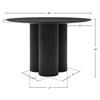Round Simba Dining Table with Pedestal Base (517Black-T) image 7