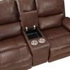Newnan Reclining Leather Look Loveseat with Console (8549BRW-2) image 5