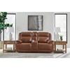 Healy Pier Power Reclining Leather Match Loveseat with Console (U1120418) image 5