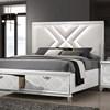 Emmeline Queen Upholstered Panel Bed with Storage (FOA7147WH-Q-BED) image 1