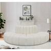 Arc Stationary Leather Look Sofa (101Cream-S4G) image 2