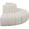 Arc Stationary Leather Look Sofa (101Cream-S4G) image 5