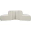 Arc Stationary Leather Look Sofa (101Cream-S4G) image 6