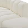 Arc Stationary Leather Look Sofa (101Cream-S4G) image 8