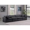 Indulge Stationary Leather Look Sofa (146Black-S140) image 2
