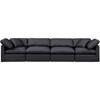 Indulge Stationary Leather Look Sofa (146Black-S140) image 4