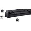 Indulge Stationary Leather Look Sofa (146Black-S140) image 9