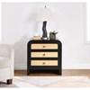 Siena 3-Drawer Nightstand (SienaBlack-NS) image 2
