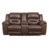Stoneland Power Reclining Leather Look Loveseat with Console (3990496C) image 1