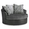 Fauteuil pivotant Brixley Pier en tissu et aspect cuir (2990621C) image 1