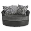 Fauteuil pivotant Brixley Pier en tissu et aspect cuir (2990621C) image 2