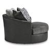 Fauteuil pivotant Brixley Pier en tissu et aspect cuir (2990621C) image 3
