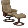 Otra Swivel Leather Chair (Otra 726-90M Swivel Chair with Footrest - Pebble) image 2