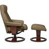 Otra Swivel Leather Chair (Otra 726-90M Swivel Chair with Footrest - Pebble) image 3
