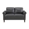 Hector Stationary Leather Look Loveseat (9690DGY-2) image 1