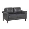 Hector Stationary Leather Look Loveseat (9690DGY-2) image 2