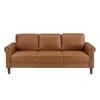 Hector Stationary Leather Look Sofa (9690BRW-3) image 1
