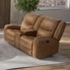 Leolinus Reclining Wood Loveseat with Console (CM9989BR-LV-M) image 1