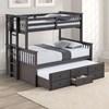 University FM-BK458F-GY Twin/Full Bunk Bed image 1
