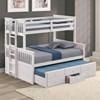 University FM-BK458F-WH Twin/Full Bunk Bed image 1
