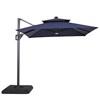 Xico LA-A030TL+BASE 8 Ft Square Umbrella w/ Double Top w/ LED Light + 37