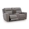 5Z-Comfort Power Reclining Leather Match Loveseat with Console (PCU1090018) image 1