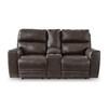 Crossplex Power Reclining Leather Match Loveseat with Console (PCU6450618) image 2