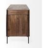 Glenn VII 69021 56L x 22W Dark Brown Wood w/ Black Iron Frame, 3 Drawer Office Desk image 3