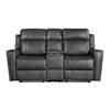 Kellen Power Reclining Fabric Loveseat with Console (9515DGY-2PW) image 1
