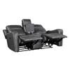 Kellen Power Reclining Fabric Loveseat with Console (9515DGY-2PW) image 4