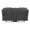 Oberon Reclining Fabric Loveseat with Console (9634DGY-2) image 3