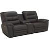 Causeuse inclinable motorisée Keiran en cuir et aspect cuir avec console (41500-L8-SOLANA-MOUNTAIN-MATCH) image 1