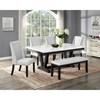 Varley Dining Table with Marble Top and Trestle Base (1320T-4272) image 5