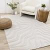 Luxe White Curvy Lines Rug, 7'10