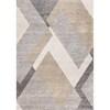 Marquis Grey White Beige Abstract Geometric Rug, 5'3