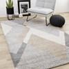Marquis Grey White Beige Abstract Geometric Rug, 5'3