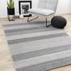 Mae Grey White Taupe Banded Pattern Rug, 7'10