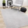 Ellington Grey Abstract Herringbone Design Rug, 7'10