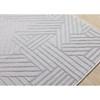 Ellington Grey Abstract Herringbone Design Rug, 7'10